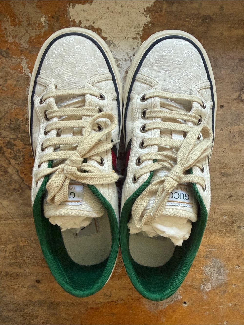 Gucci Tennis 1977 Cream Canvas Sneakers with all tags